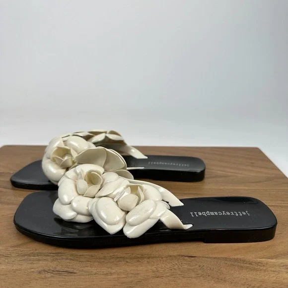Womens Jeffrey Campbell Floralee Ivory Jelly Thong Flip Flops Sandals Size 8‎ M - Picture 5 of 8